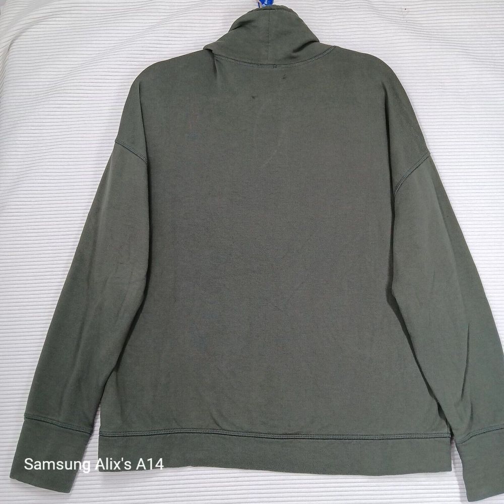Offline By Aerie Women Medium Snow Day Sweatshirt Olive green Mock Neck Pullover - Picture 7 of 7